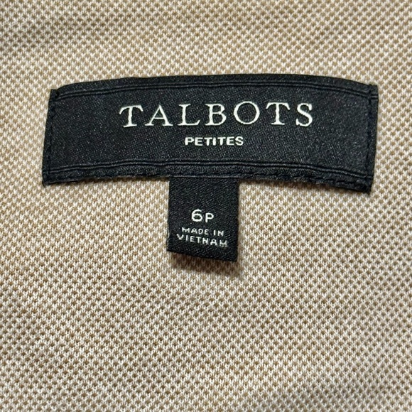 Talbots Double Button Cotton Light Tan Lightweight Blazer Size 6p - Picture 8 of 9